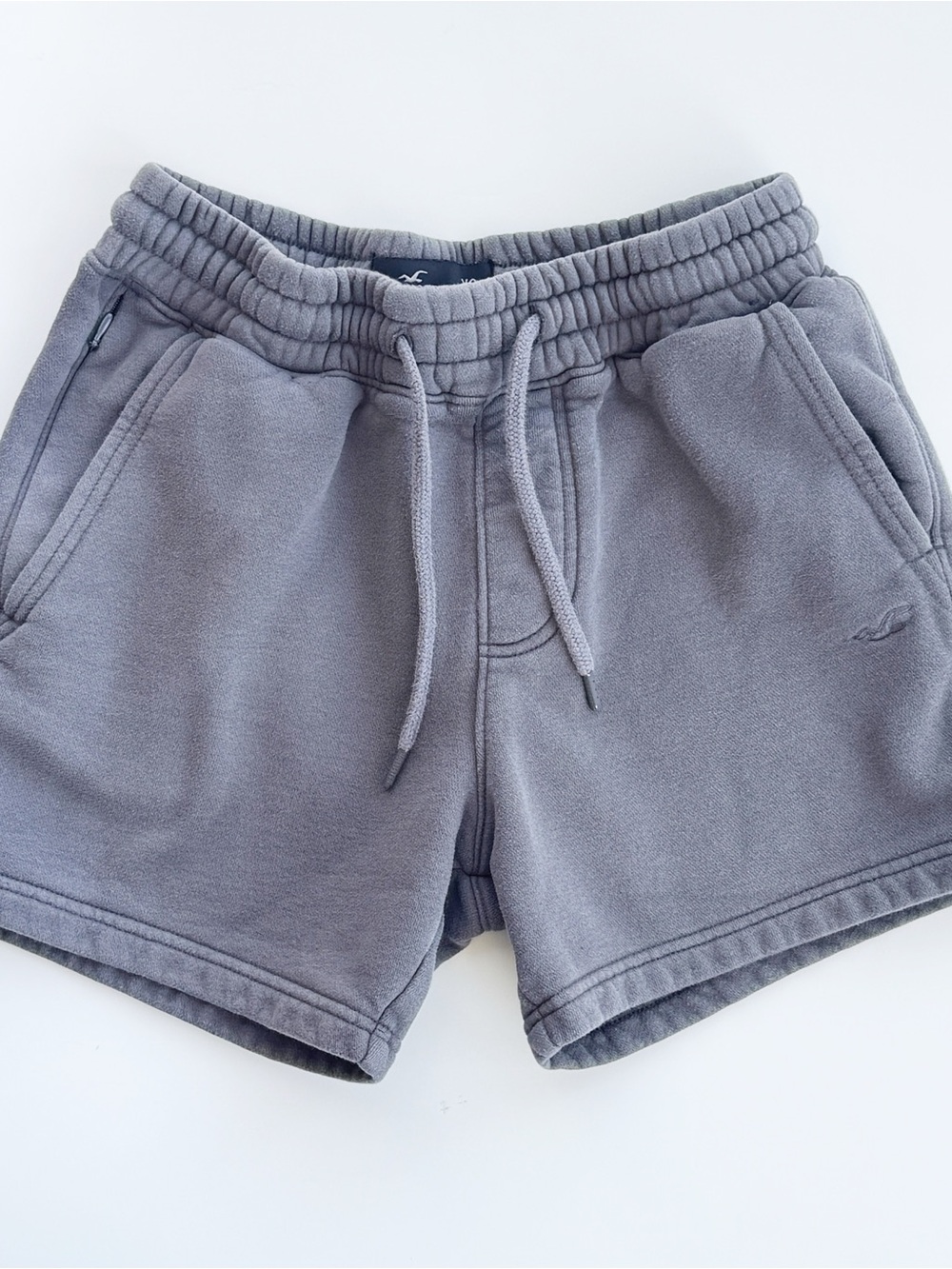 Hollister Men's Gray Fleece Drawstring Shorts